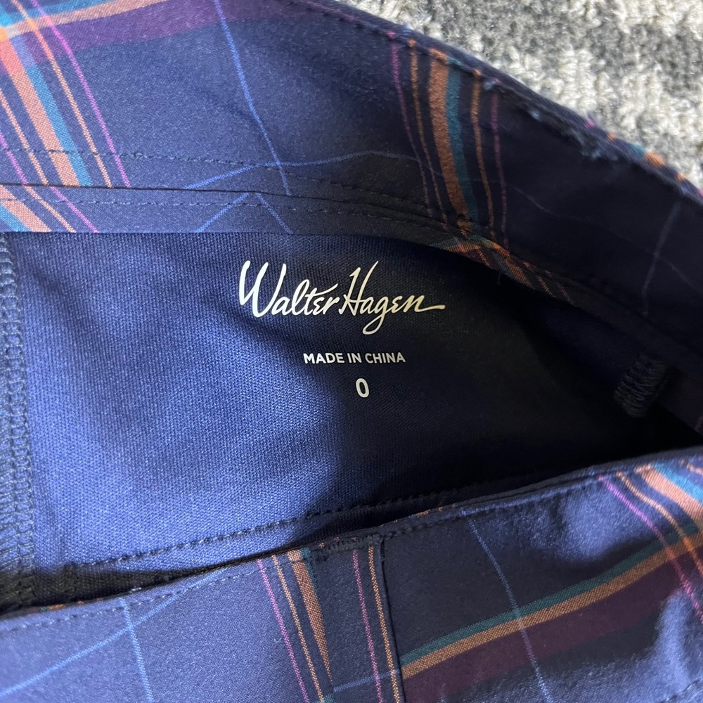 Walter Hagen Clubhouse Pant Womens 0 Dark Navy Plaid Golf Performance WGH15413YD - Picture 3 of 5